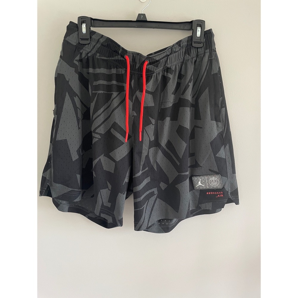 Jordan x PSG Paris Saint-Germain Mesh Basketball Shorts Black Grey Camo Mens L